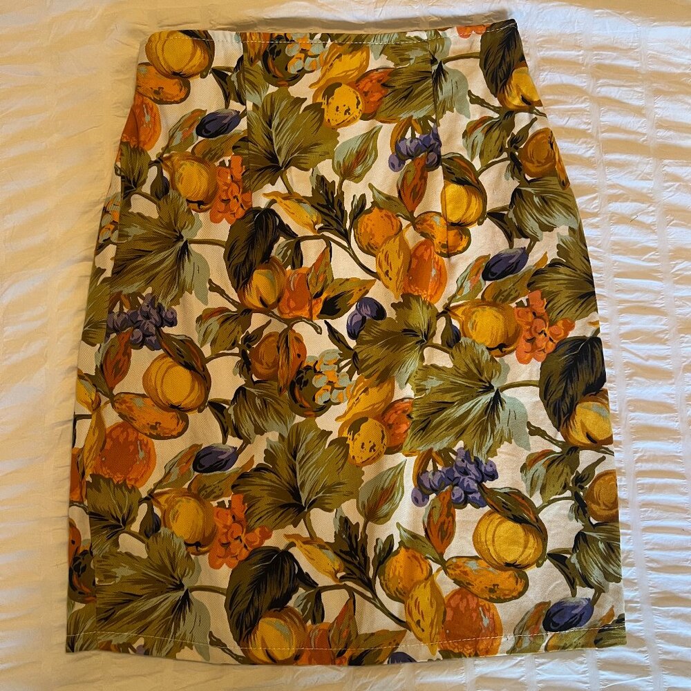 Vintage Japanese Floral Pencil Skirt
